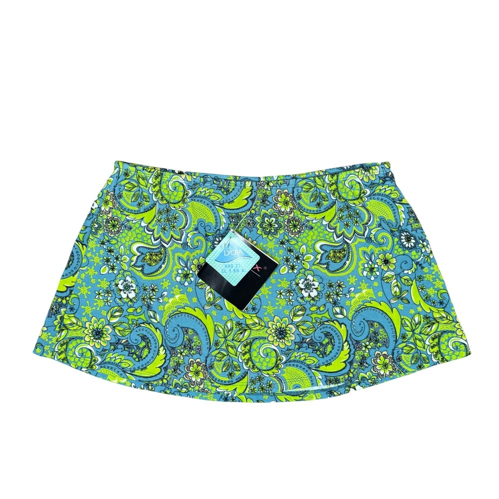 Y2K New Paisley Print Swim Skirt Skort Size 6
